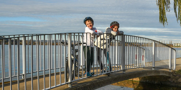 Kids on a bridge